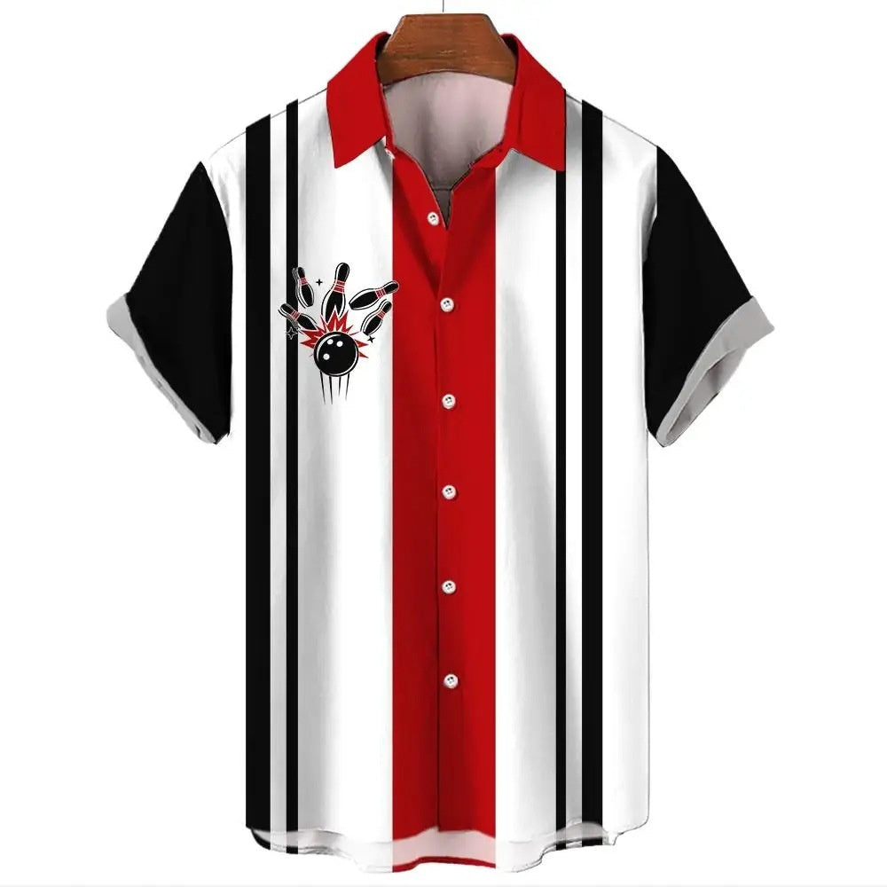 Two-Tone Stripe Resort Button-Up – Short Sleeve (S–2XL) - The Dock Drop