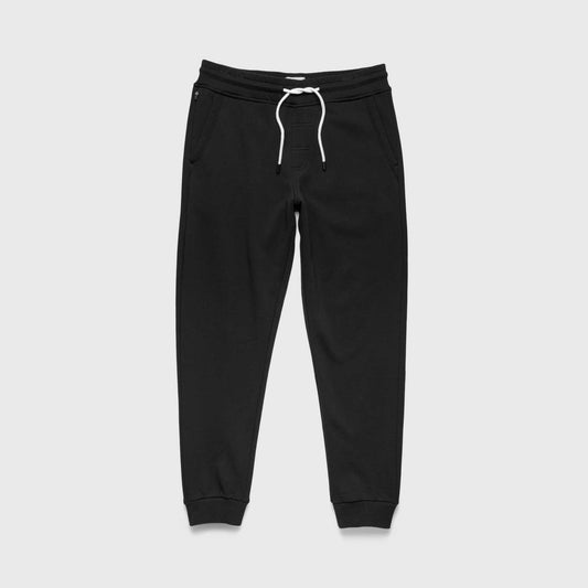 Dune Drawstring Terry Jogger – Black Soft French Terry - The Dock Drop