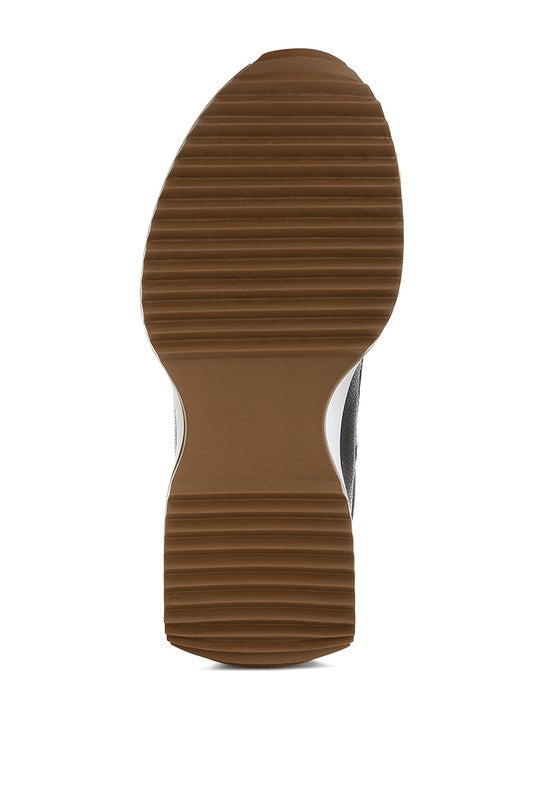 Athion Studded Real Leather Sneakers – White – US-8 / UK-6 / EU-39