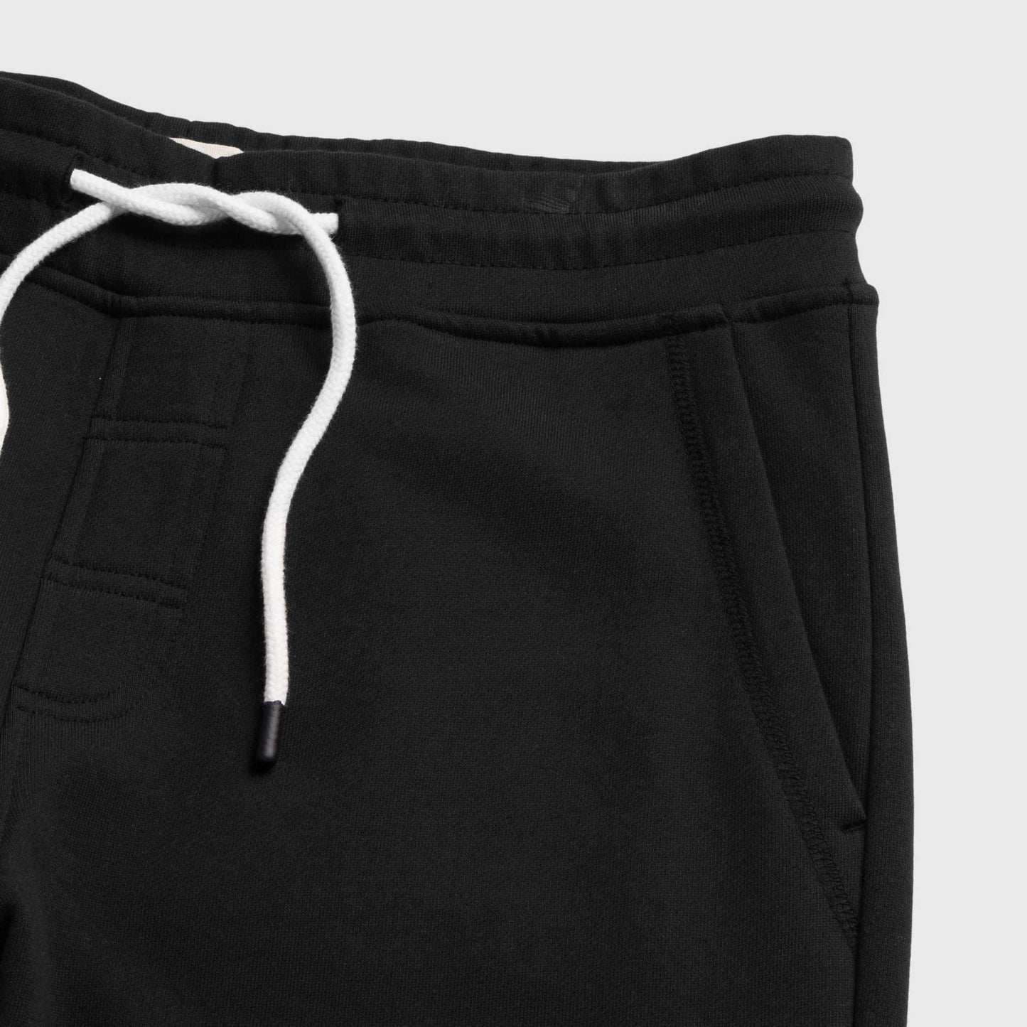 Dune Drawstring Terry Jogger – Black Soft French Terry - The Dock Drop