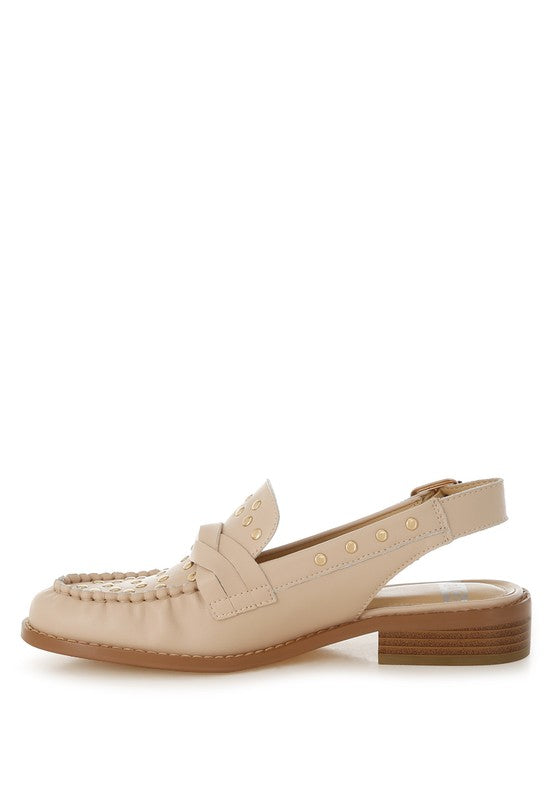 Remykin Braided Penny Strap Loafers – Beige – US-9 / UK-7 / EU-40
