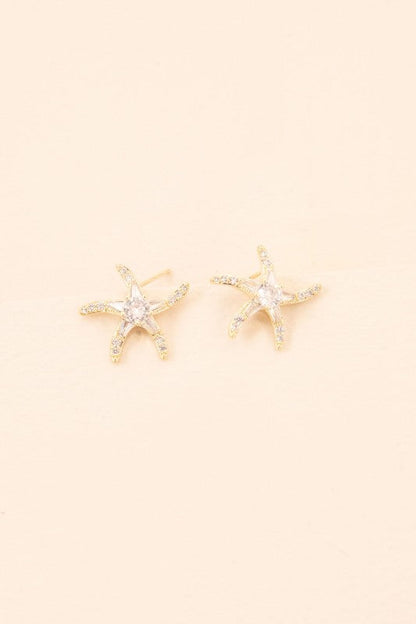 Starfish Stud Earrings – As Shown – One Size