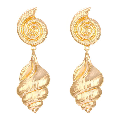Golden Seashell Statement Earrings