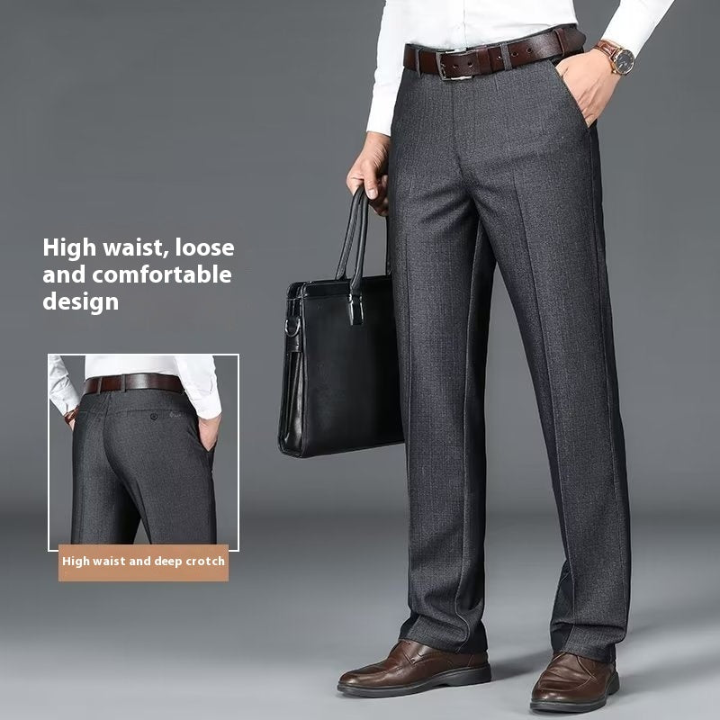 Anti-Wrinkle Dress Trousers – Classic Straight Leg - The Dock Drop