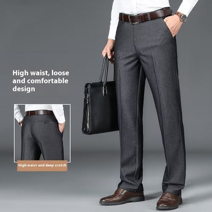 Anti-Wrinkle Dress Trousers – Classic Straight Leg - The Dock Drop