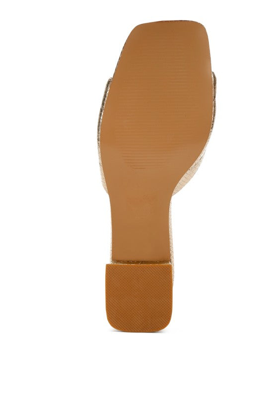 Bellamy Horsebit Detail Snake Print Sandals – Gold – US-5 / UK-3 / EU-36