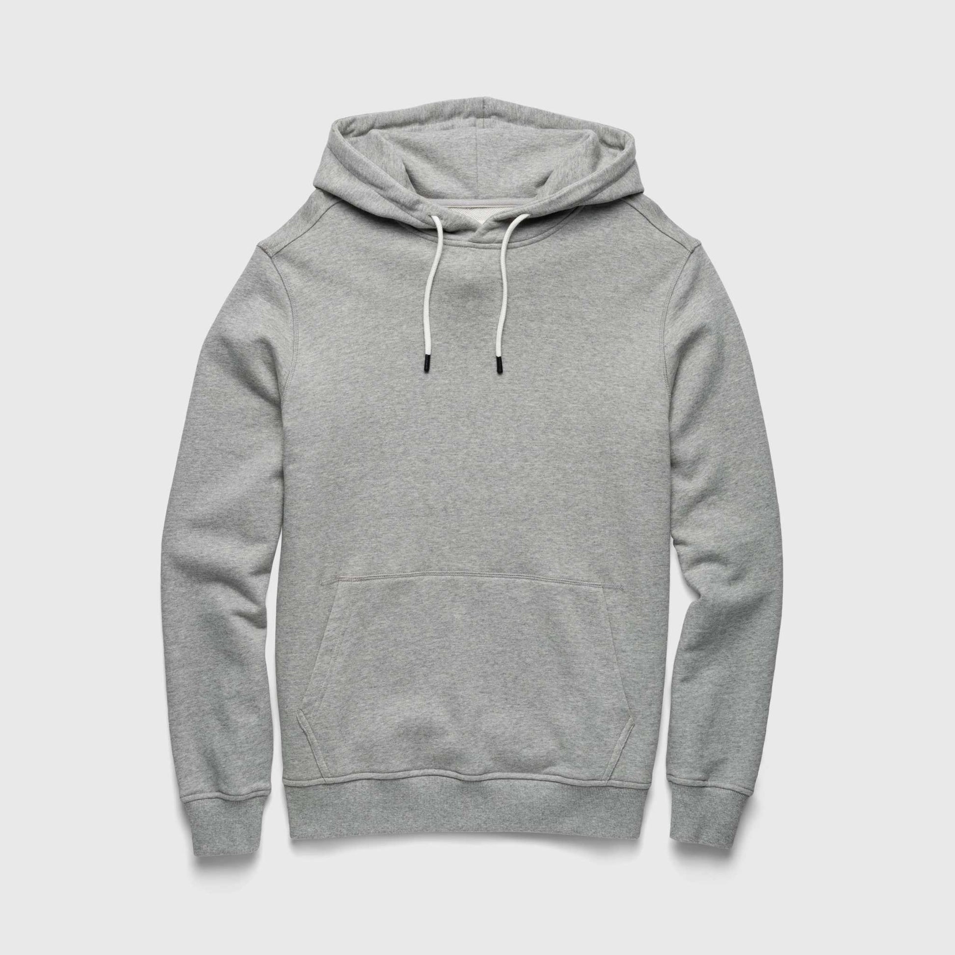 Marine French Terry Hoodie – Heather Grey, Cotton Blend - The Dock Drop