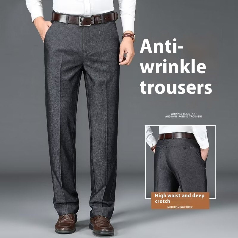 Anti-Wrinkle Dress Trousers – Classic Straight Leg - The Dock Drop