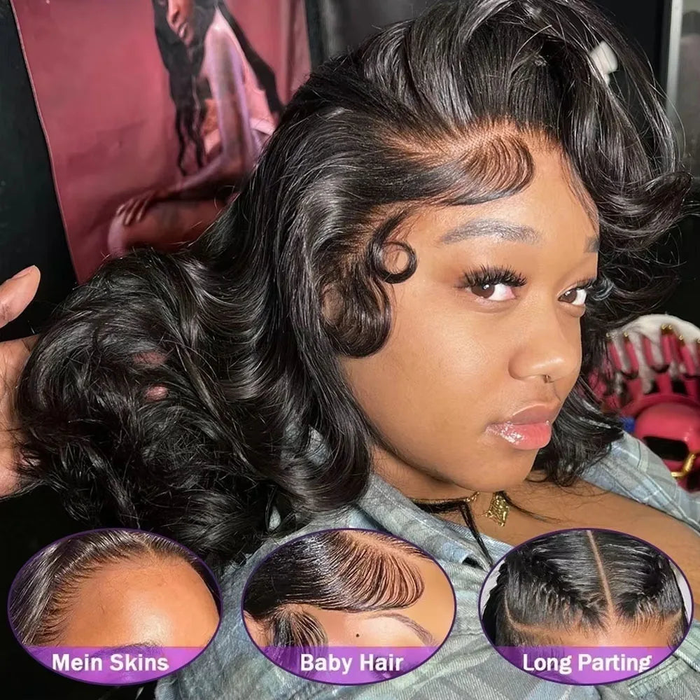 Body Wave Lace Front Bob Wig – Glueless Pre-Plucked Human Hair