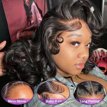 Body Wave Lace Front Bob Wig – Glueless Pre-Plucked Human Hair