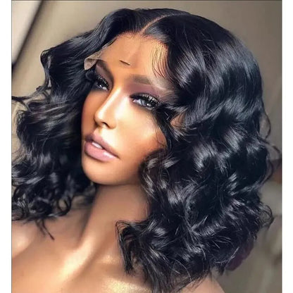 Body Wave Lace Front Bob Wig – Glueless Pre-Plucked Human Hair