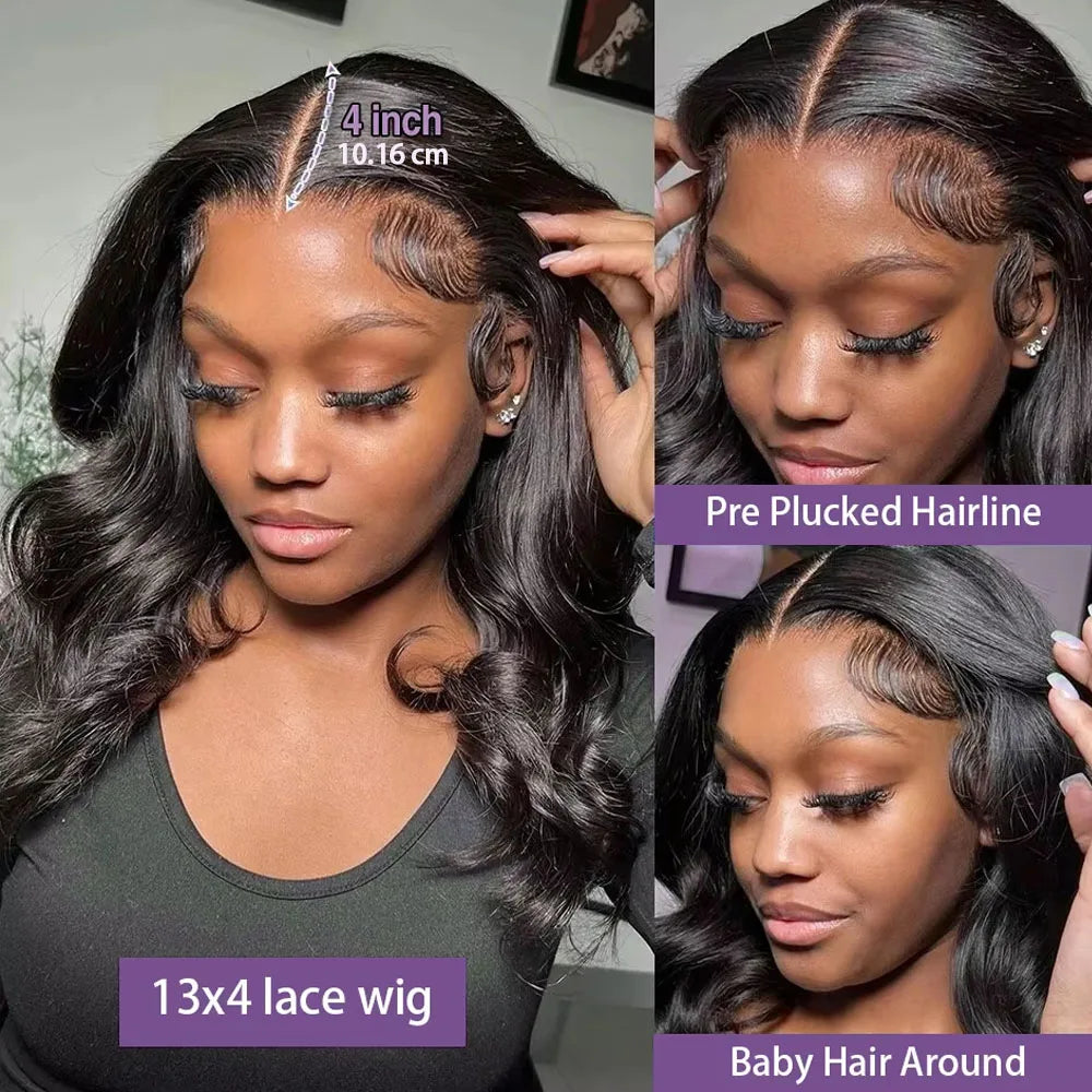 Body Wave Lace Front Bob Wig – Glueless Pre-Plucked Human Hair