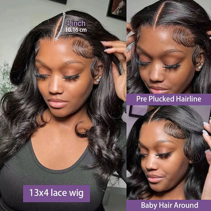 Body Wave Lace Front Bob Wig – Glueless Pre-Plucked Human Hair