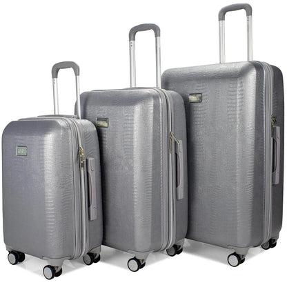 Snakeskin 3 Piece Expandable Classy Luggage Set - The Dock Drop