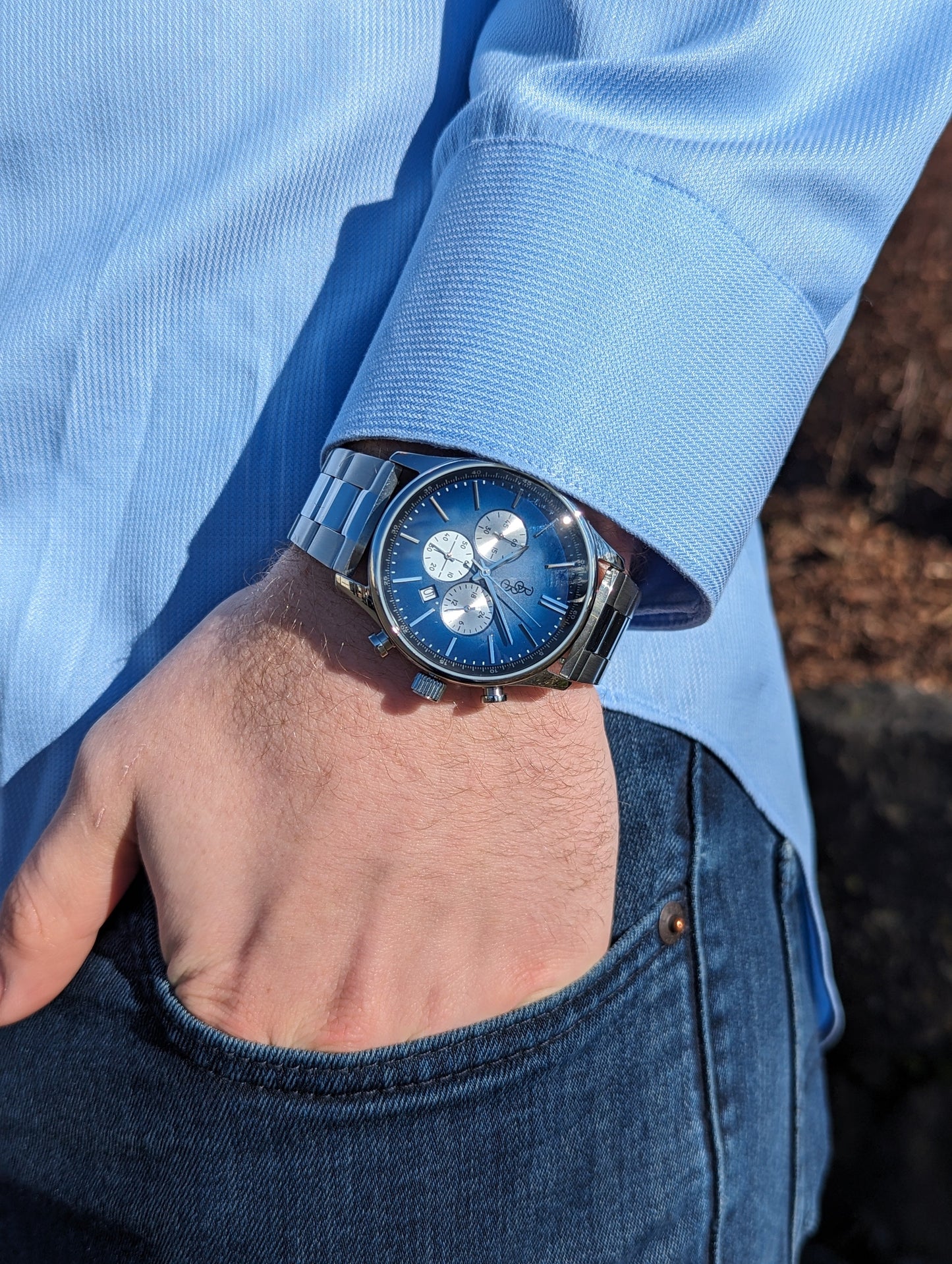 Blue Retro Chronograph - The Dock Drop