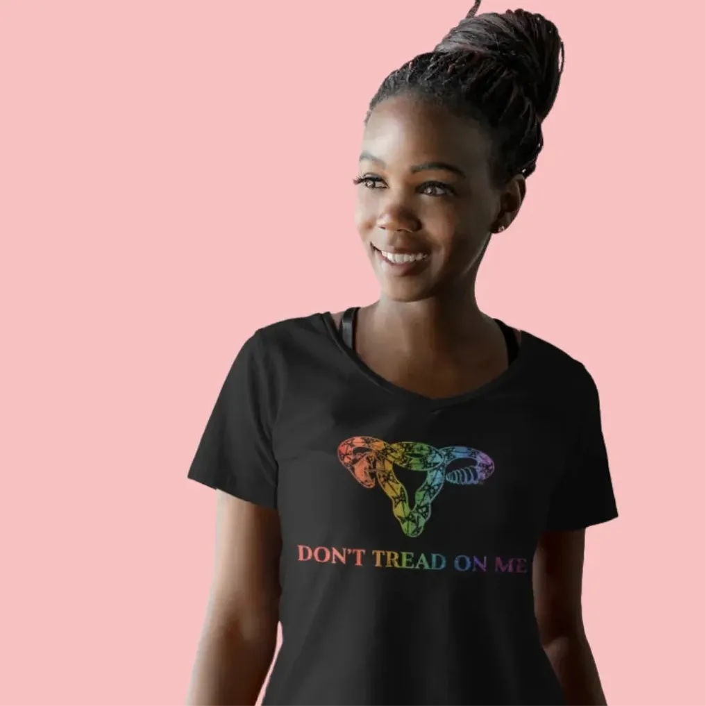 Don’t Tread On Me Rainbow Uterus Unisex T-Shirt - The Dock Drop