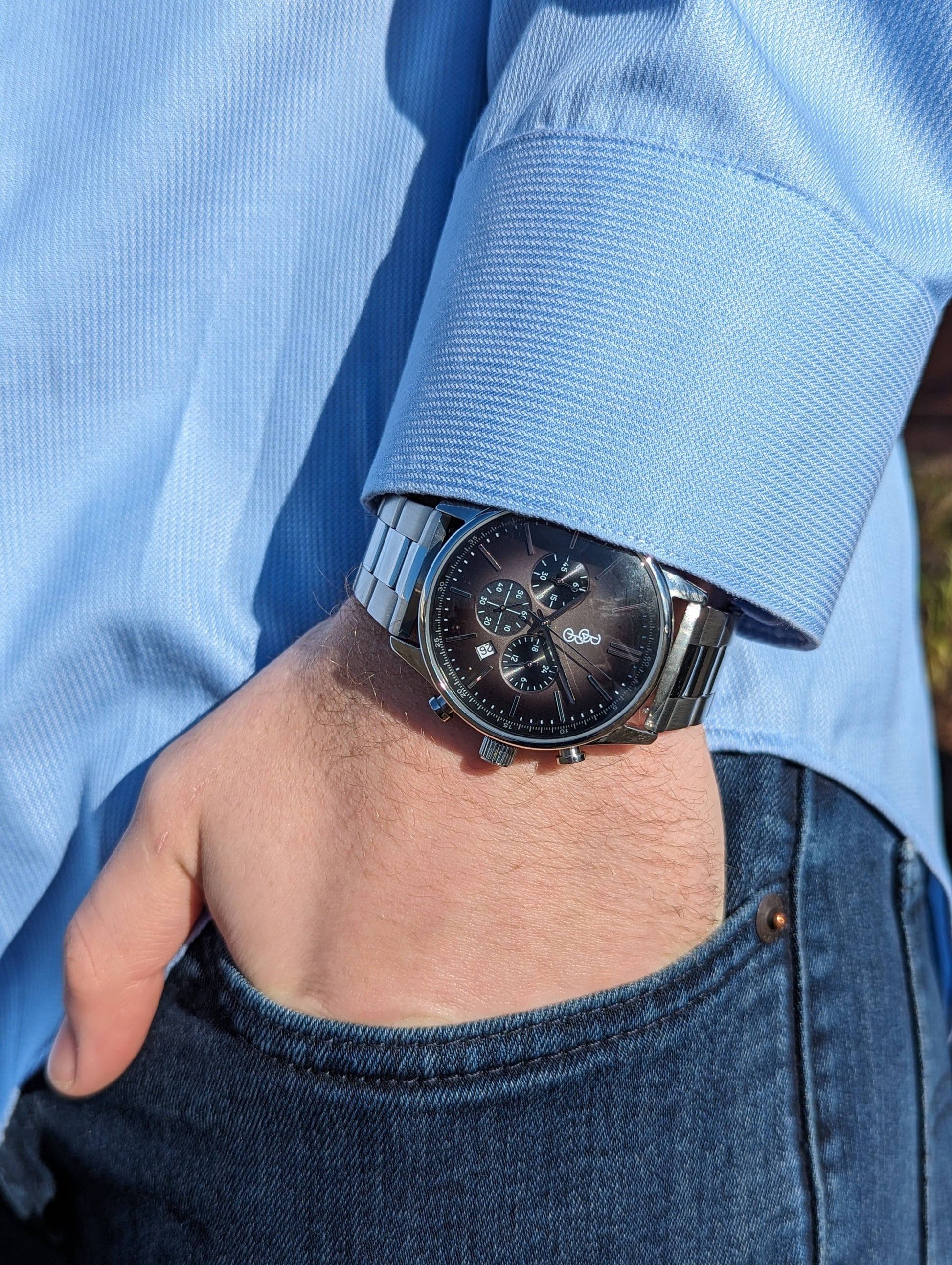 Gray Retro Chronograph - The Dock Drop