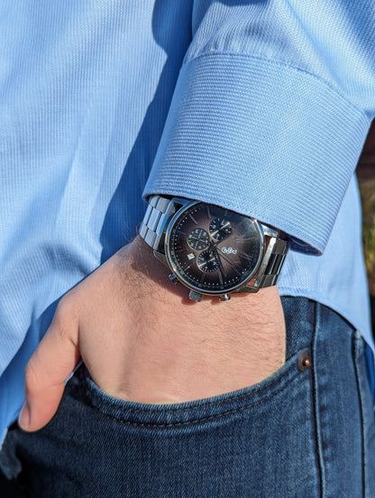 Gray Retro Chronograph - The Dock Drop