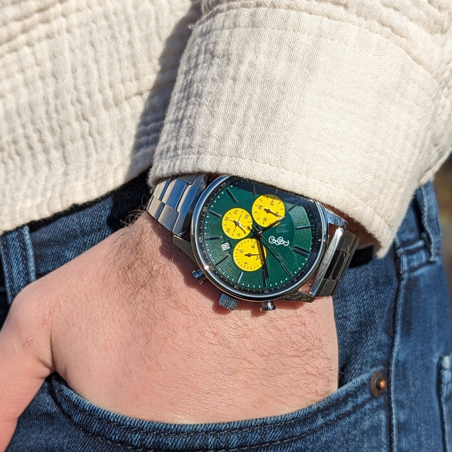 Green and Yellow Chronograph - The Dock Drop