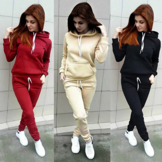 Women’s & Teens Hooded Tracksuit Jogger Set – Casual Lounge & Travel