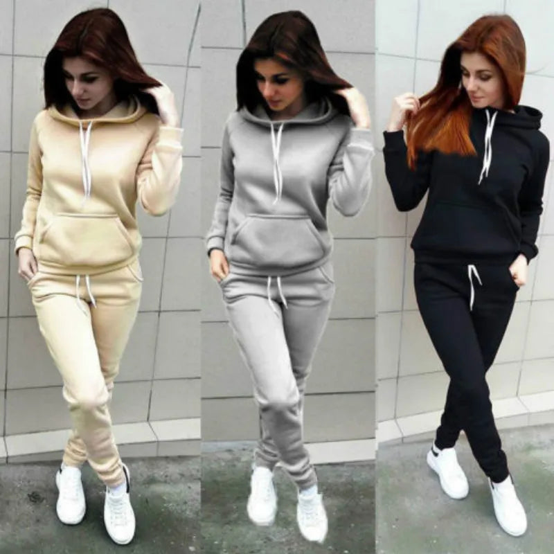 Women’s & Teens Hooded Tracksuit Jogger Set – Casual Lounge & Travel
