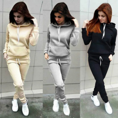 Women’s & Teens Hooded Tracksuit Jogger Set – Casual Lounge & Travel
