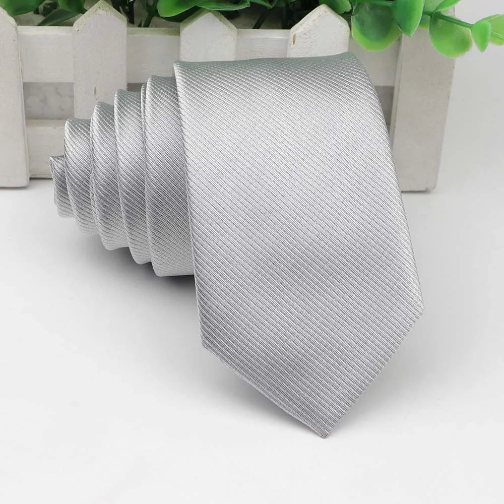 Men’s Solid Color Tie – Classic Slim Design for Formal or Cruise Evenings