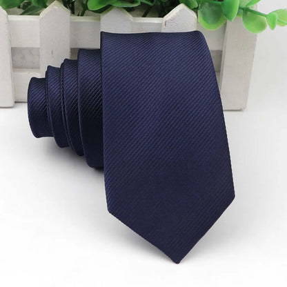 Men’s Solid Color Tie – Classic Slim Design for Formal or Cruise Evenings