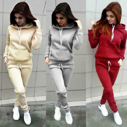 Women’s & Teens Hooded Tracksuit Jogger Set – Casual Lounge & Travel