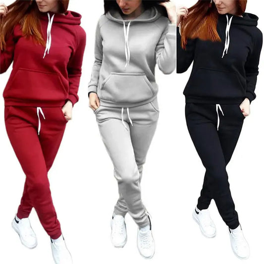 Women’s & Teens Hooded Tracksuit Jogger Set – Casual Lounge & Travel