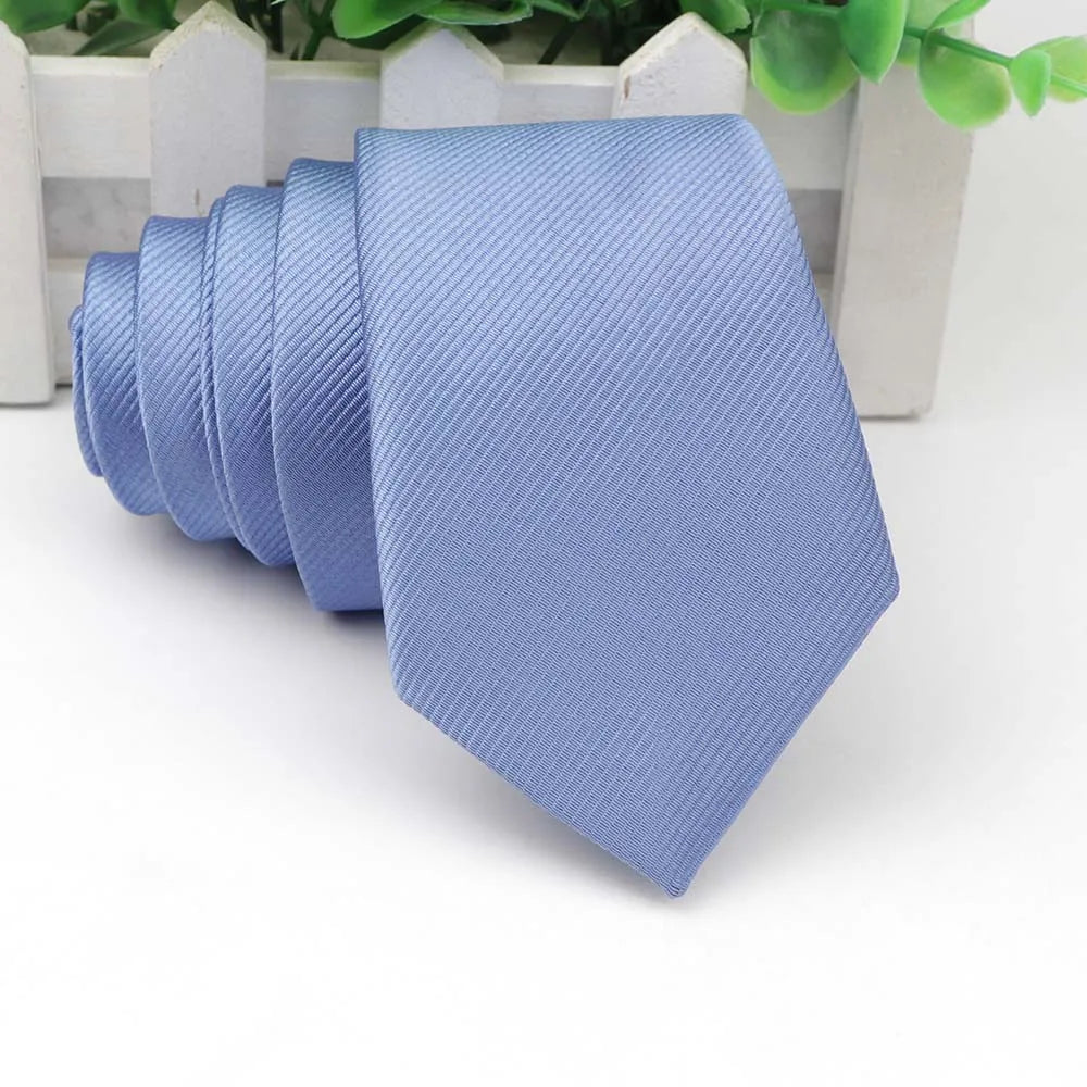 Men’s Solid Color Tie – Classic Slim Design for Formal or Cruise Evenings