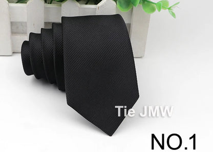 Men’s Solid Color Tie – Classic Slim Design for Formal or Cruise Evenings