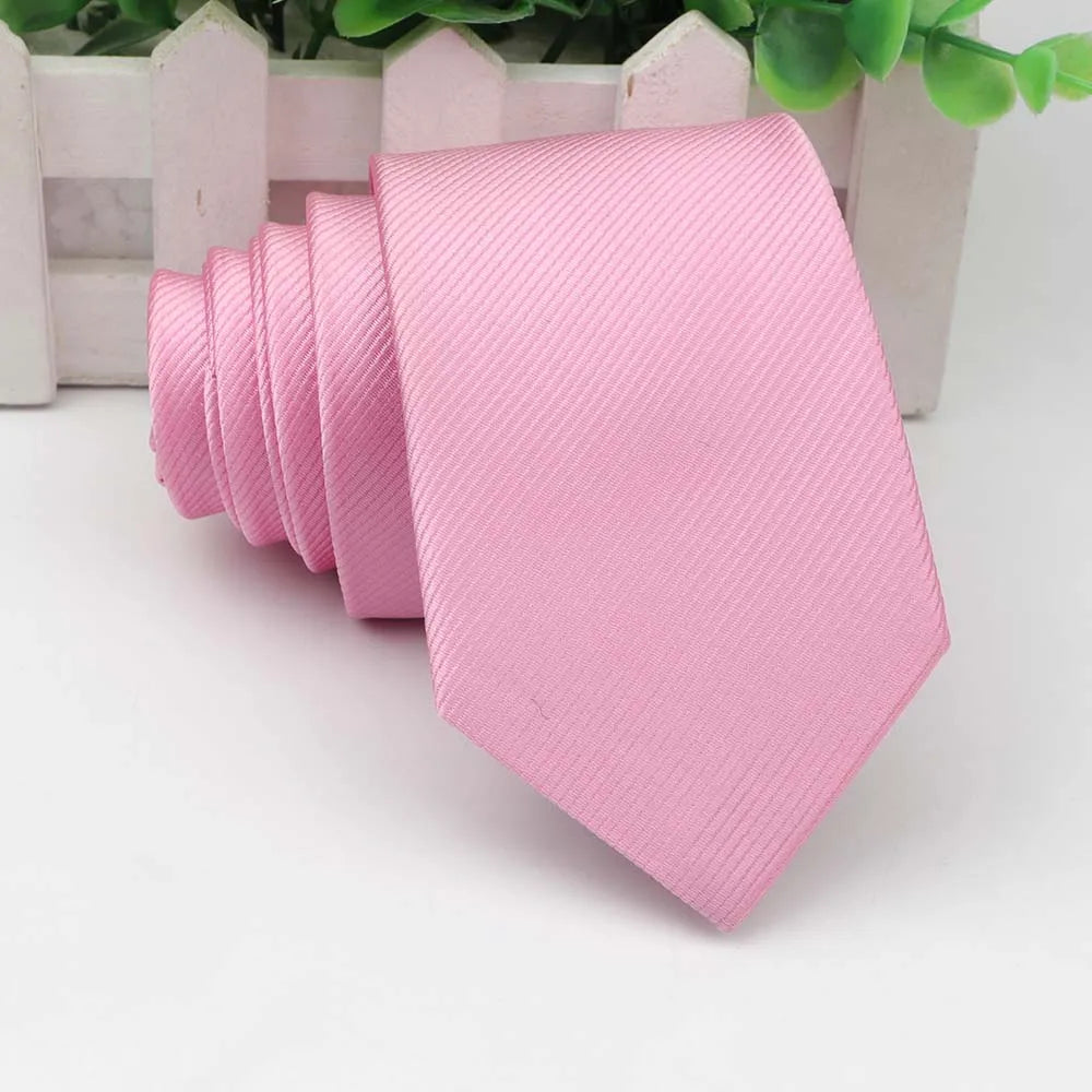 Men’s Solid Color Tie – Classic Slim Design for Formal or Cruise Evenings