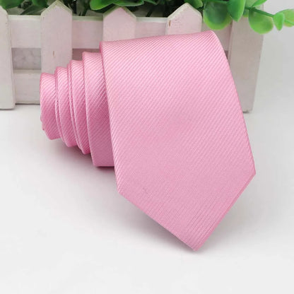 Men’s Solid Color Tie – Classic Slim Design for Formal or Cruise Evenings