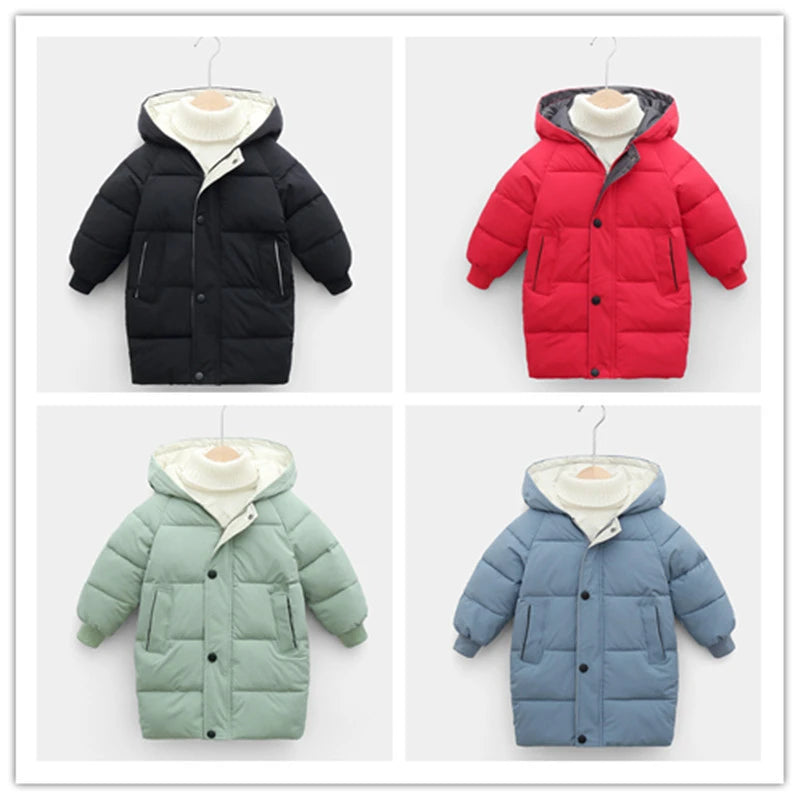 Kids Hooded Puffer Jacket – Warm, Lightweight, Zip Front (Unisex)