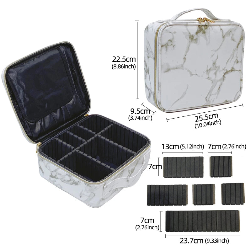 Travel Makeup Organizer Case – Portable Zipper Storage