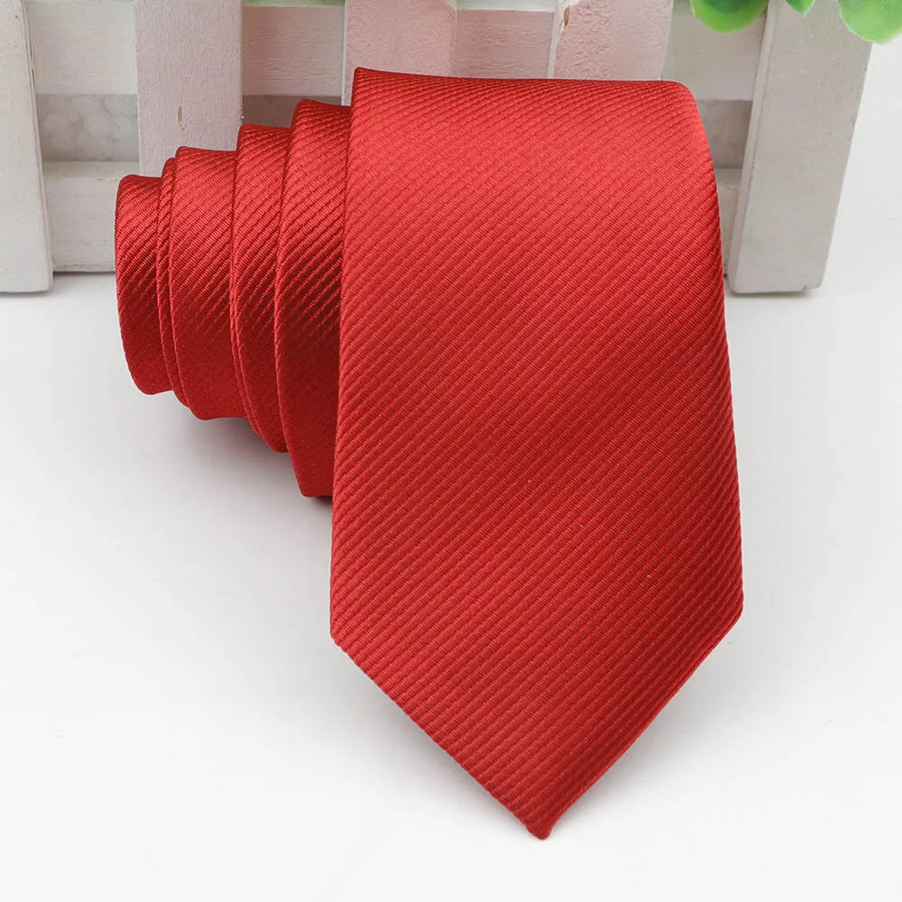 Men’s Solid Color Tie – Classic Slim Design for Formal or Cruise Evenings