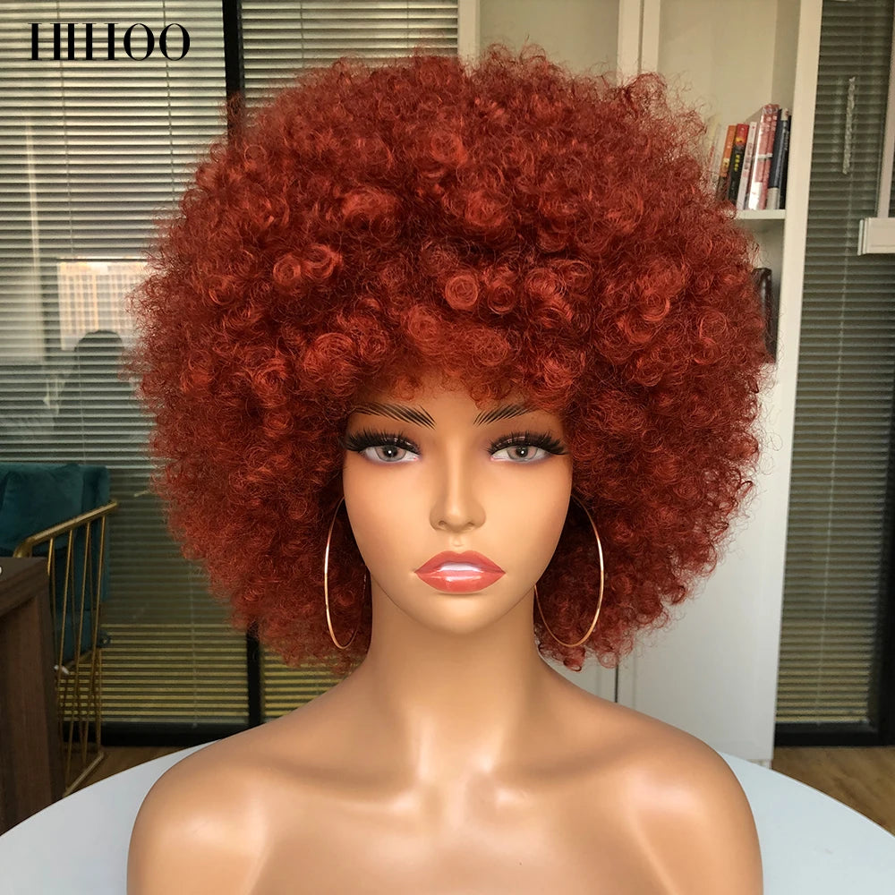 70s Disco Afro Wig – Short Curly Costume Wig with Bangs