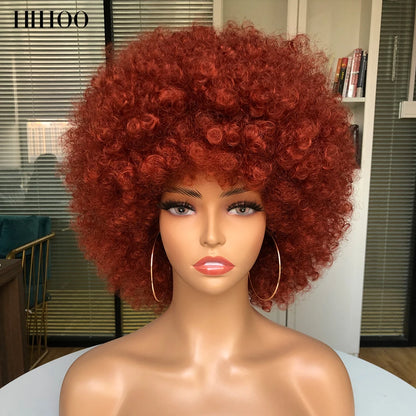 70s Disco Afro Wig – Short Curly Costume Wig with Bangs