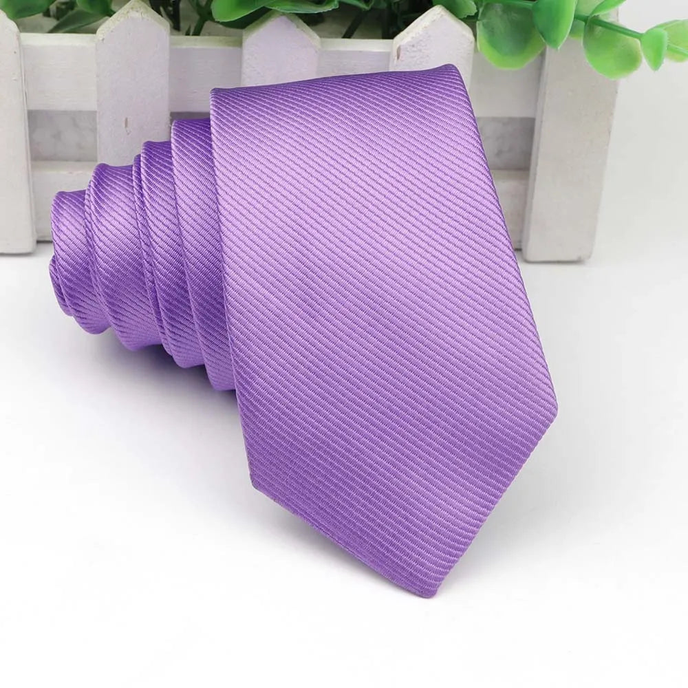 Men’s Solid Color Tie – Classic Slim Design for Formal or Cruise Evenings