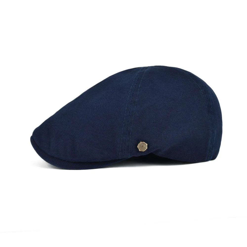 Men’s Washed Cotton Flat Cap – Lightweight Casual Style