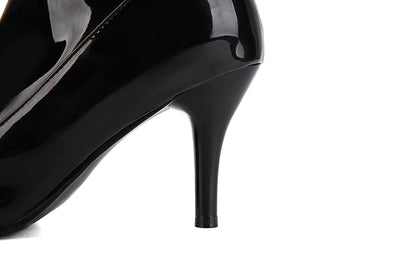 Women’s Over-the-Knee Patent Boots – Pointed Toe, Side-Zip, Stiletto Heel