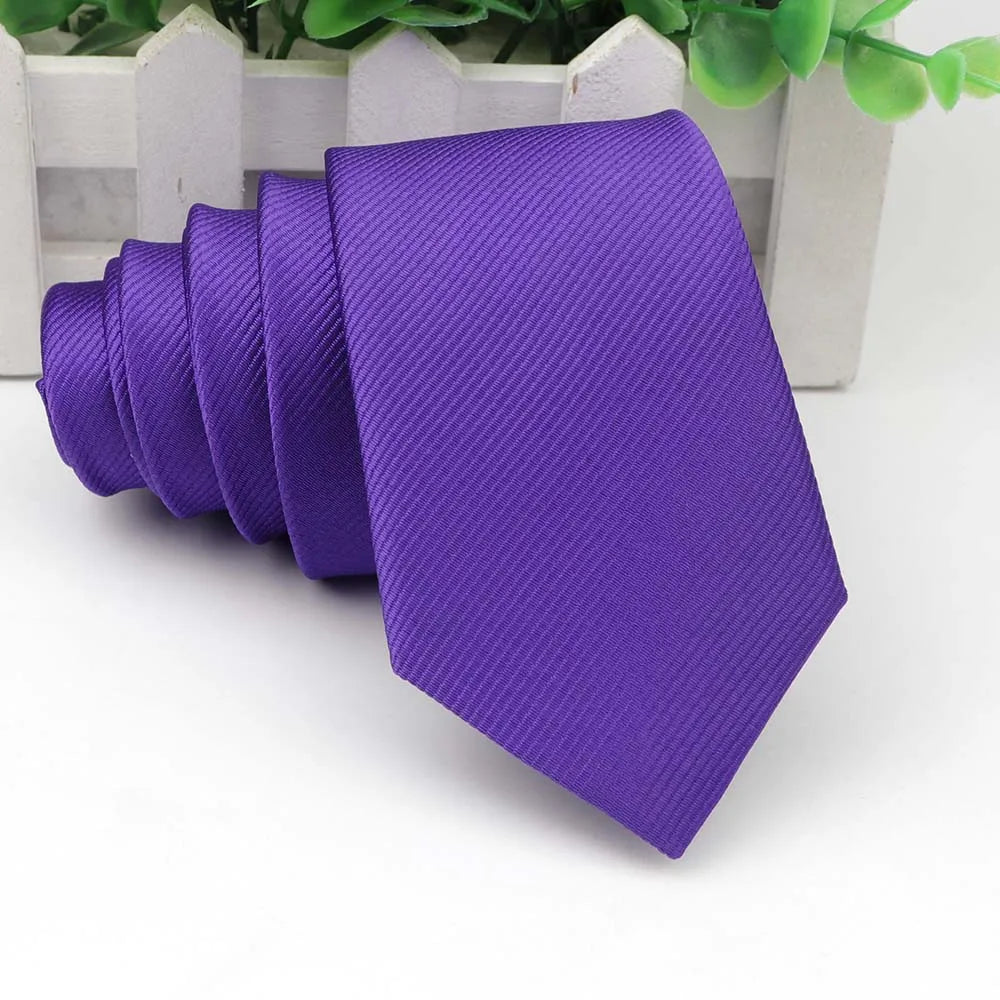 Men’s Solid Color Tie – Classic Slim Design for Formal or Cruise Evenings