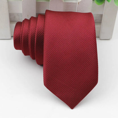 Men’s Solid Color Tie – Classic Slim Design for Formal or Cruise Evenings
