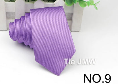 Men’s Solid Color Tie – Classic Slim Design for Formal or Cruise Evenings