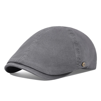 Men’s Washed Cotton Flat Cap – Lightweight Casual Style