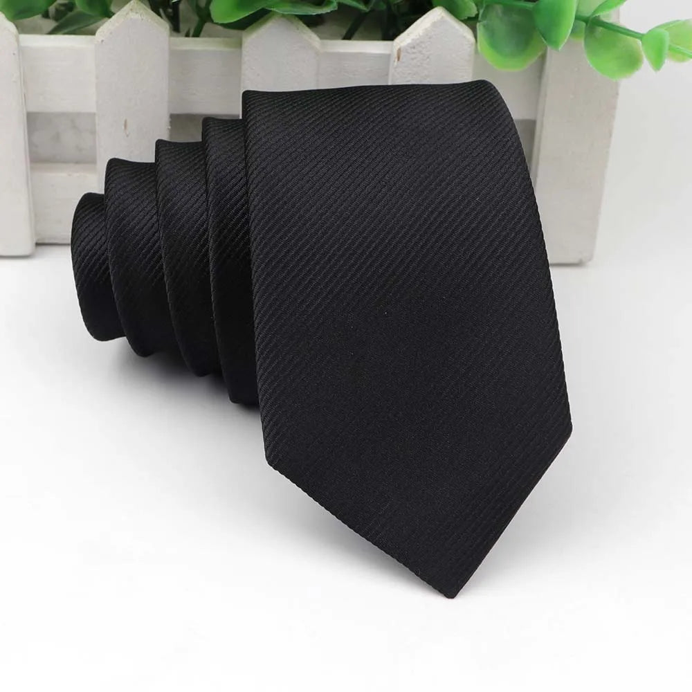 Men’s Solid Color Tie – Classic Slim Design for Formal or Cruise Evenings