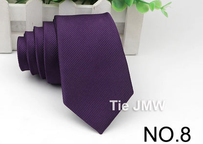 Men’s Solid Color Tie – Classic Slim Design for Formal or Cruise Evenings