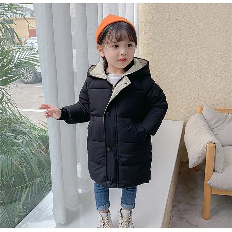 Kids Hooded Puffer Jacket – Warm, Lightweight, Zip Front (Unisex)