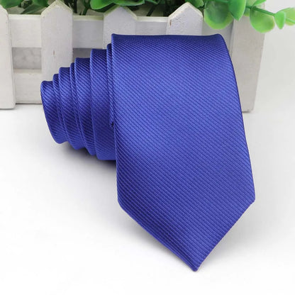 Men’s Solid Color Tie – Classic Slim Design for Formal or Cruise Evenings
